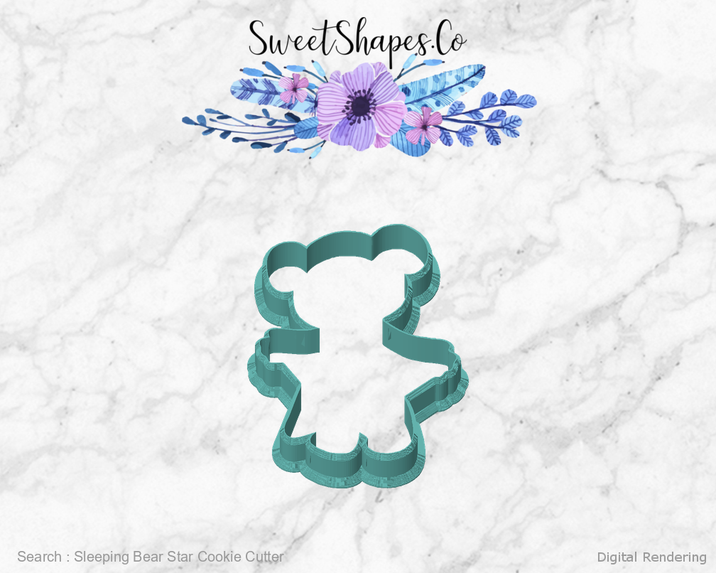 Sleeping Bear Star Cookie Cutter — front view