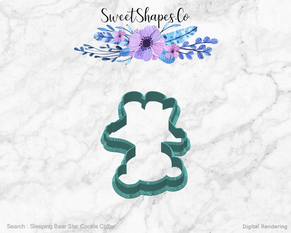 Sleeping Bear Star Cookie Cutter — back view