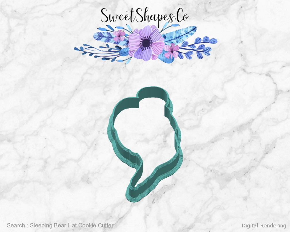 Sleeping Bear Hat Cookie Cutter — right view