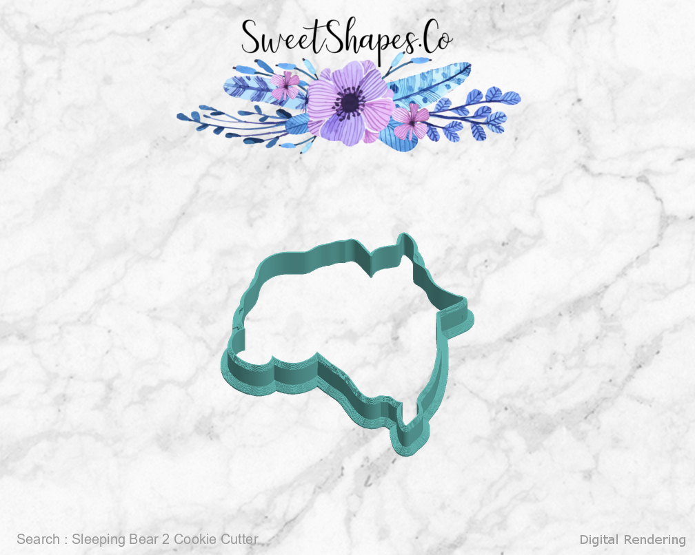 Sleeping Bear 2 Cookie Cutter — left view