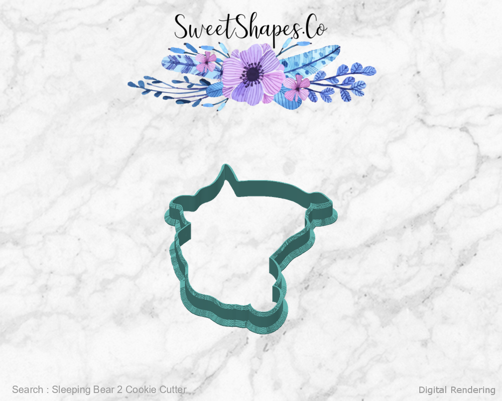 Sleeping Bear 2 Cookie Cutter — back view