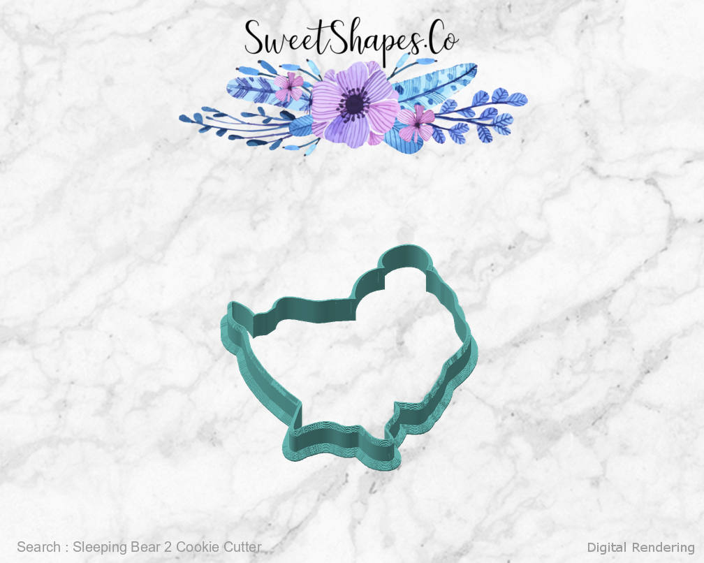 Sleeping Bear 2 Cookie Cutter — angled front view