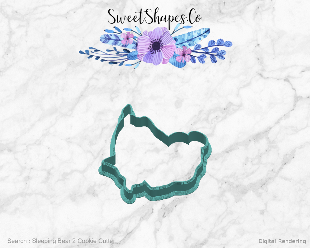 Sleeping Bear 2 Cookie Cutter — right view