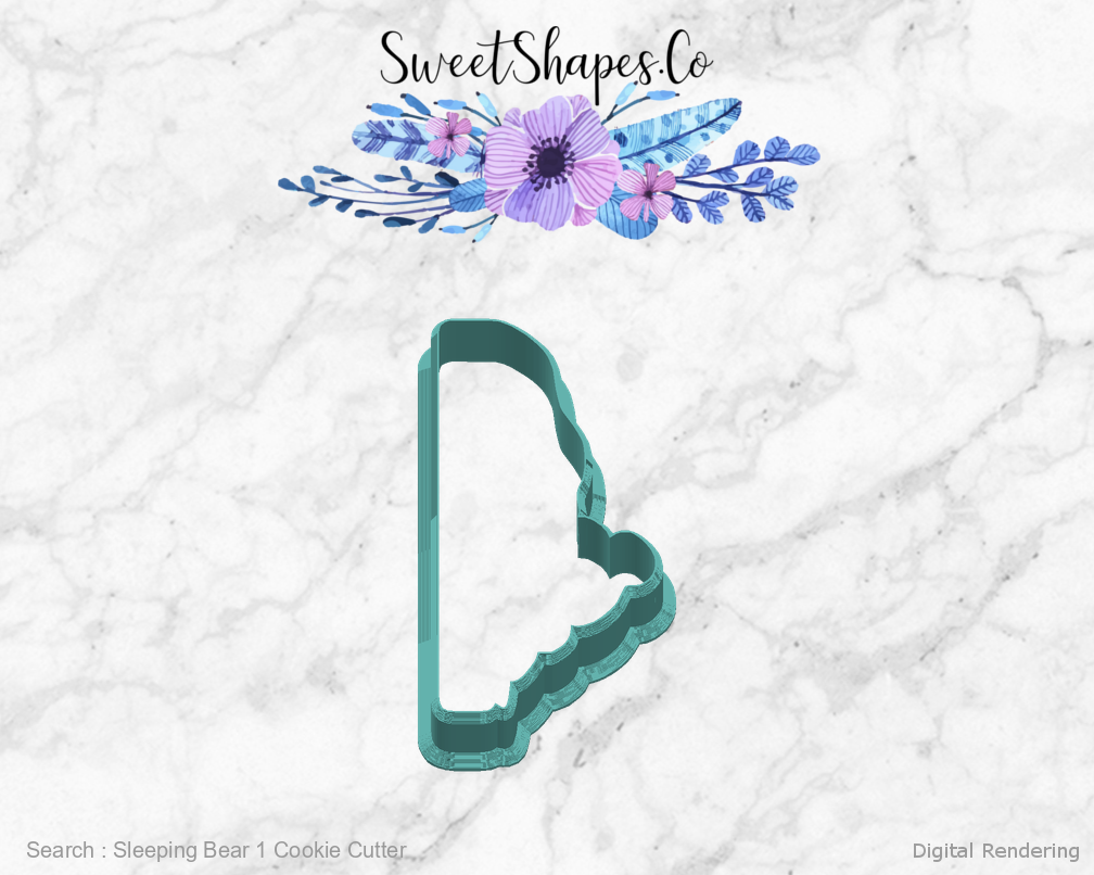 Sleeping Bear 1 Cookie Cutter — right view