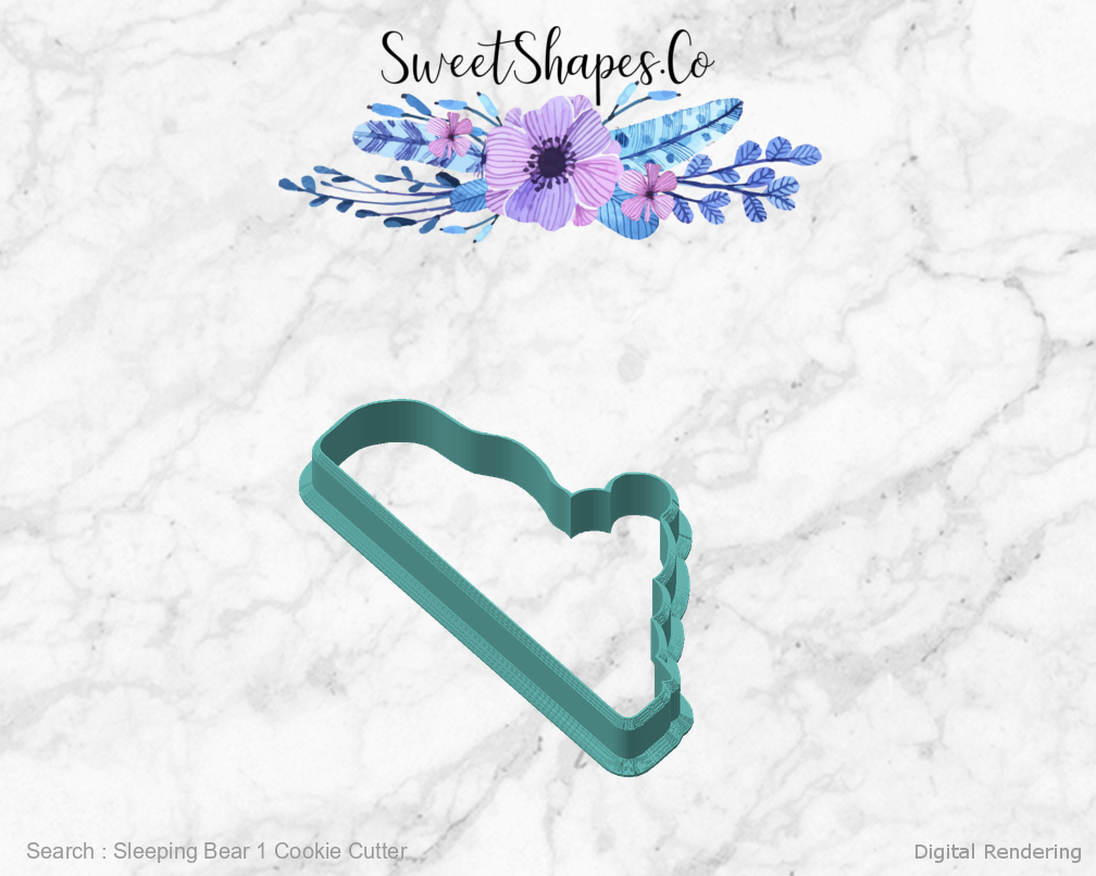 Sleeping Bear 1 Cookie Cutter — angled front view