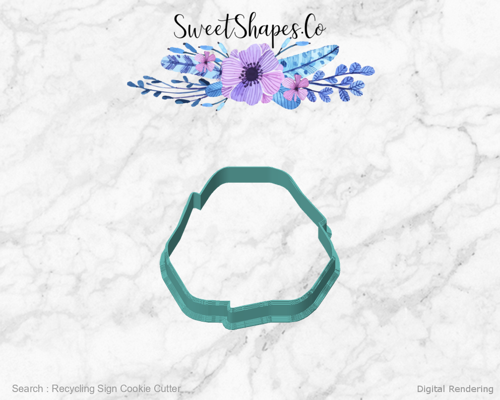 Recycling Sign Cookie Cutter — front view