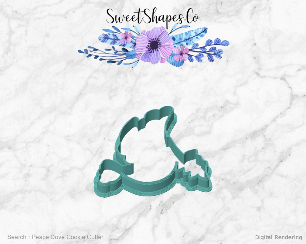 Peace Dove Cookie Cutter — front view