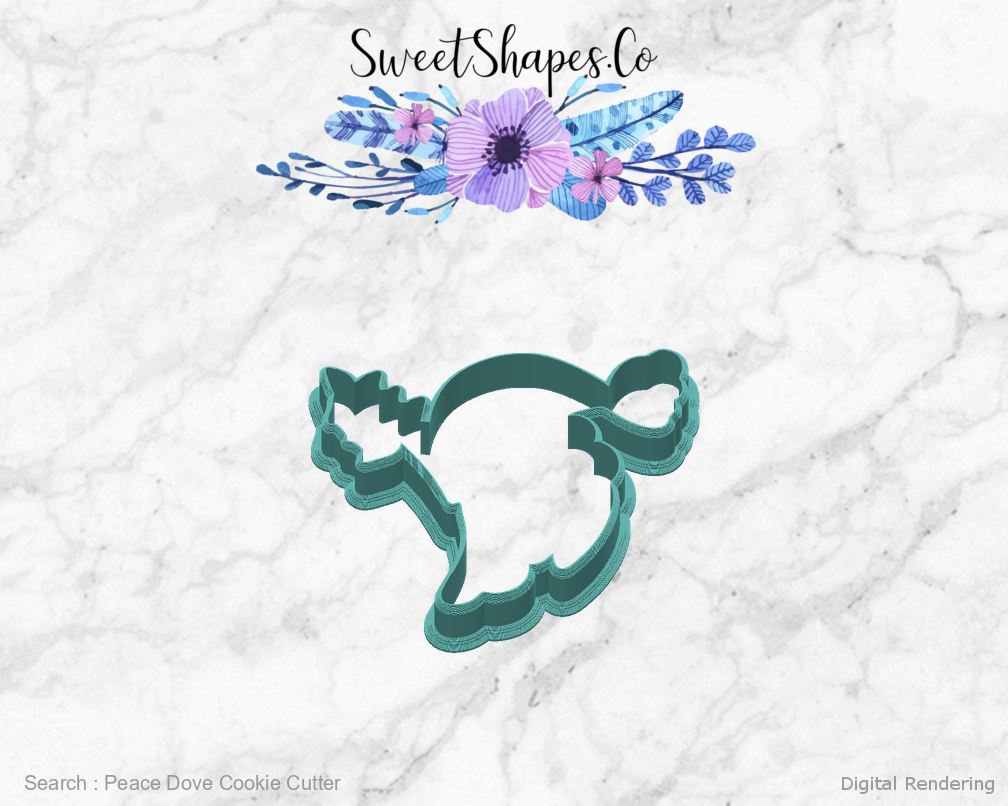 Peace Dove Cookie Cutter — back view