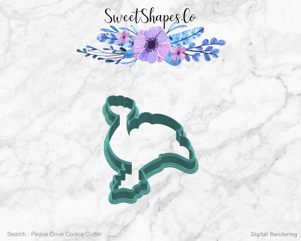 Peace Dove Cookie Cutter — right view