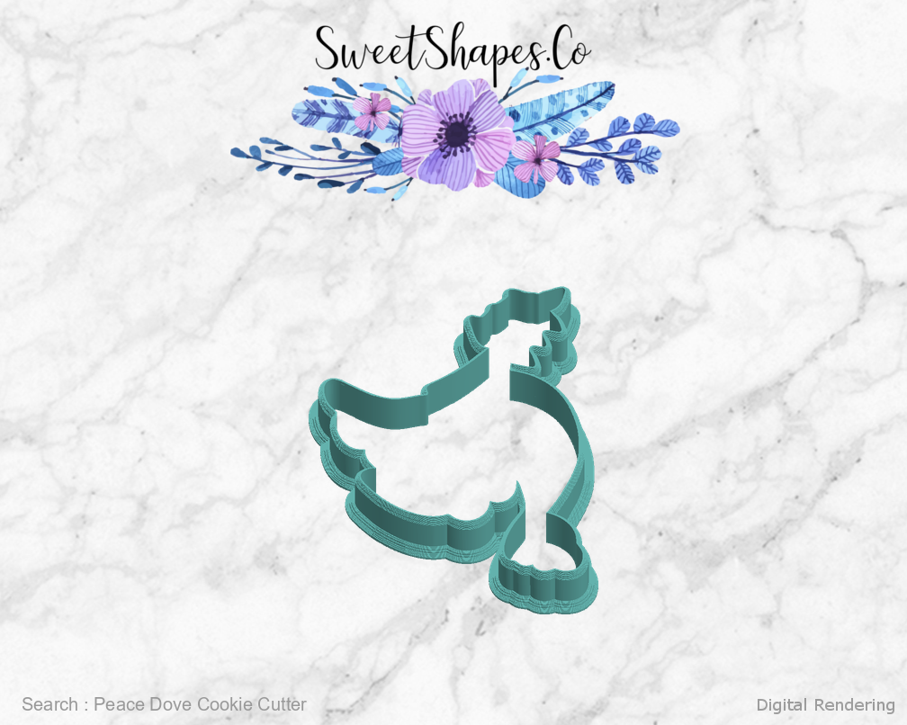 Peace Dove Cookie Cutter — left view