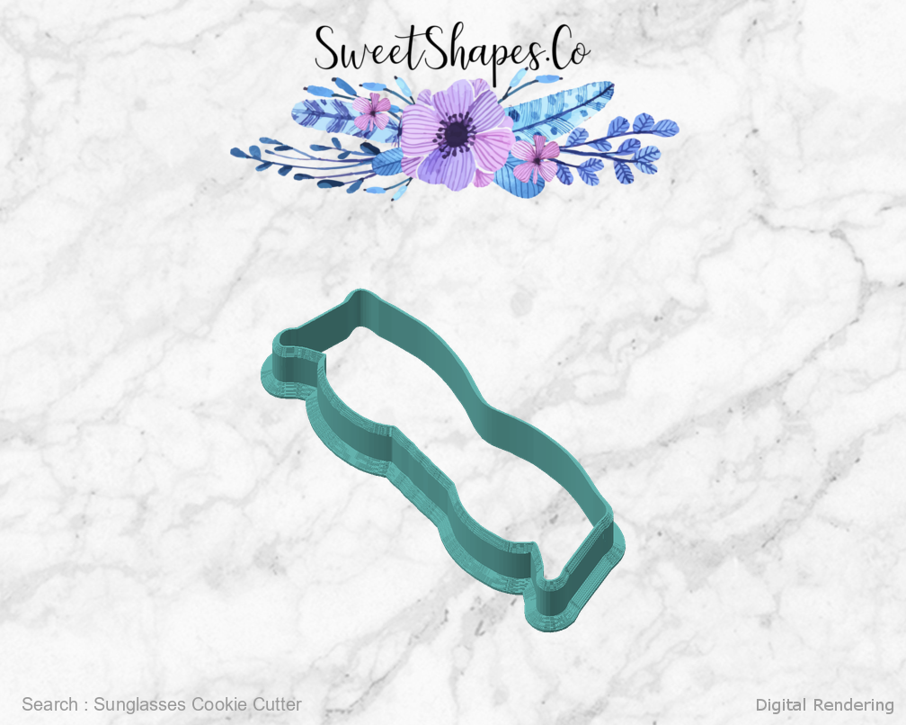 Sunglasses Cookie Cutter — angled front view