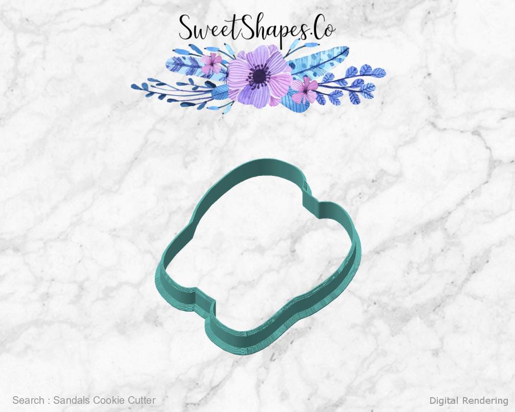 Sandals Cookie Cutter — angled front view