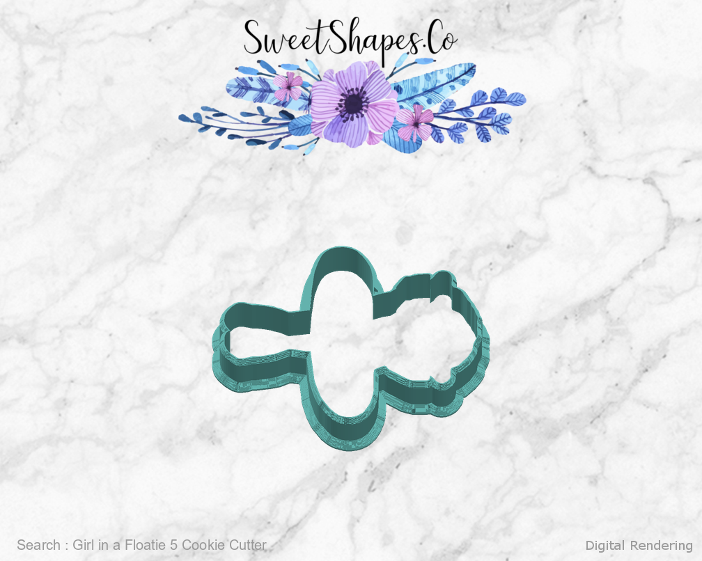 Girl in a Floatie 5 Cookie Cutter — right view