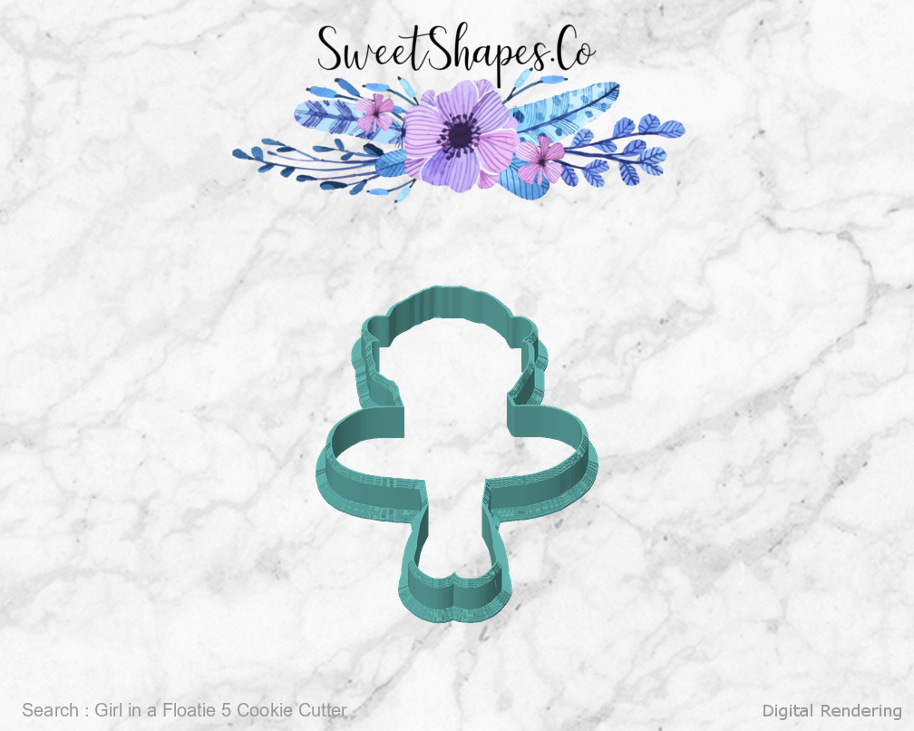 Girl in a Floatie 5 Cookie Cutter — front view