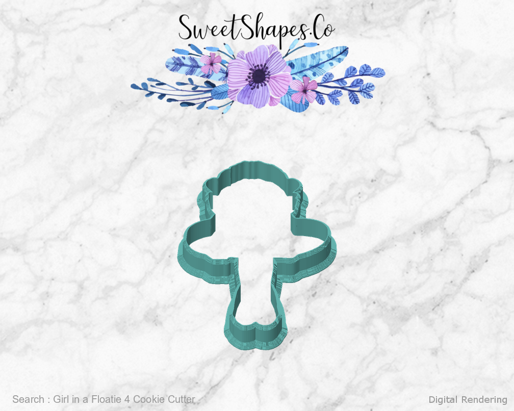 Girl in a Floatie 4 Cookie Cutter — front view