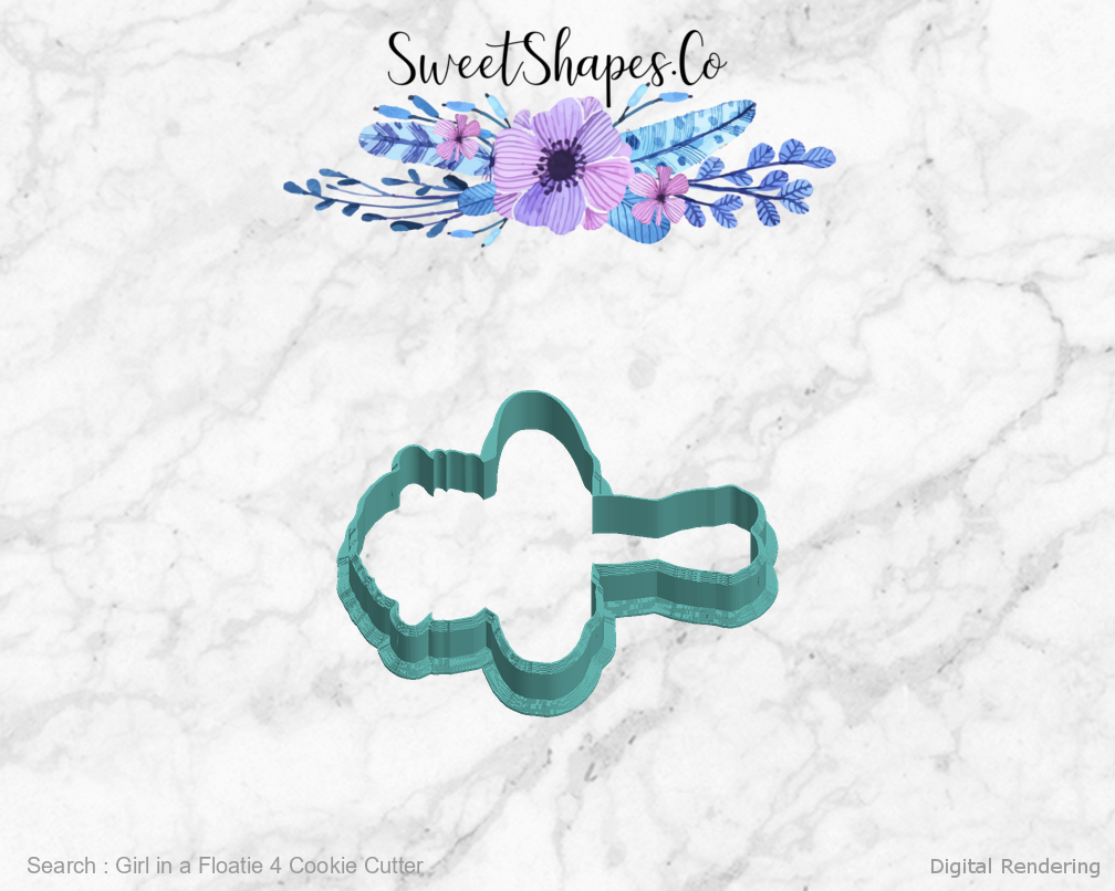 Girl in a Floatie 4 Cookie Cutter — left view