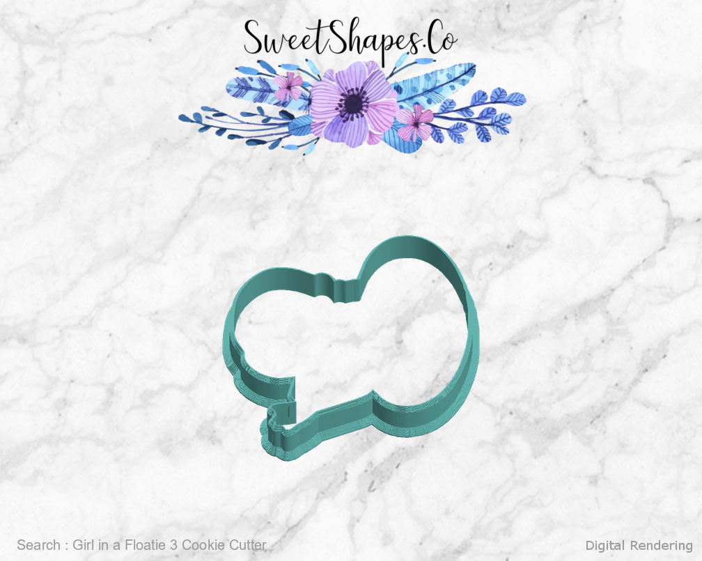 Girl in a Floatie 3 Cookie Cutter — left view