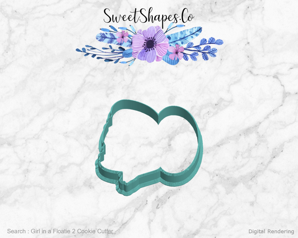 Girl in a Floatie 2 Cookie Cutter — left view