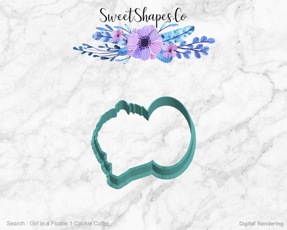 Girl in a Floatie 1 Cookie Cutter — left view