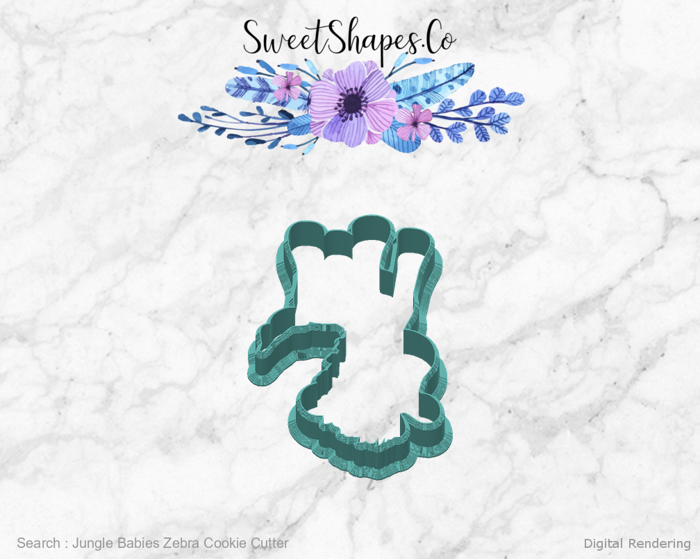 Jungle Babies Zebra Cookie Cutter — back view