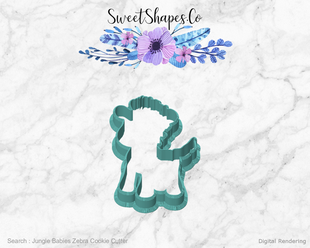 Jungle Babies Zebra Cookie Cutter — front view