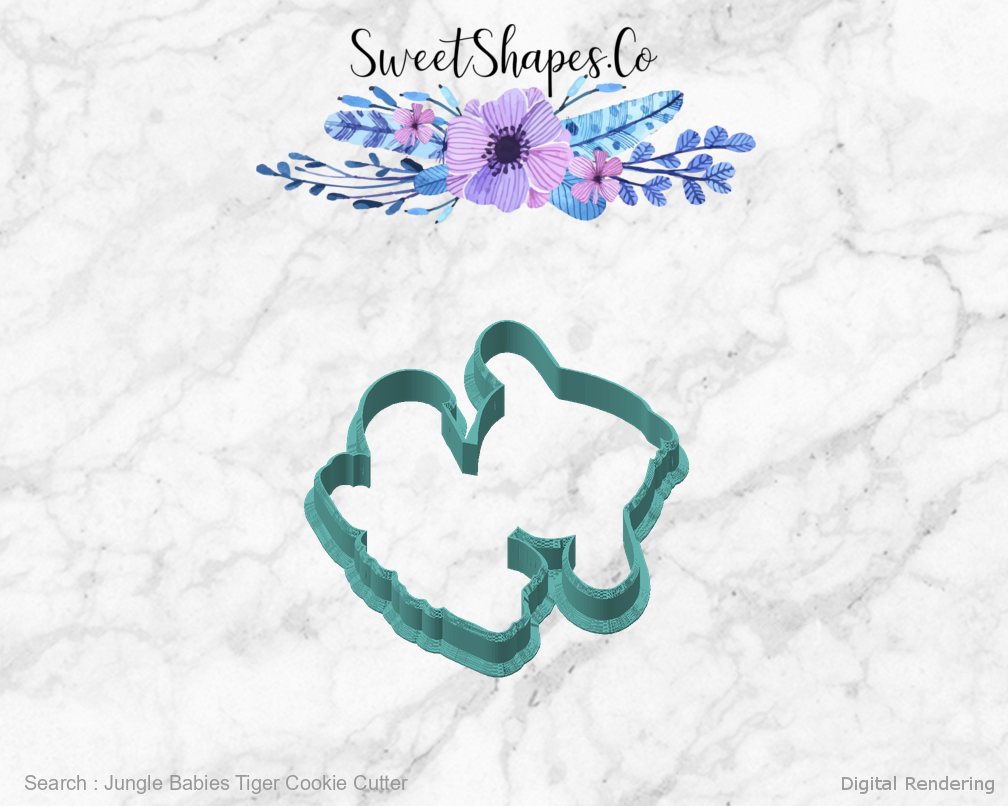 Jungle Babies Tiger Cookie Cutter — angled front view