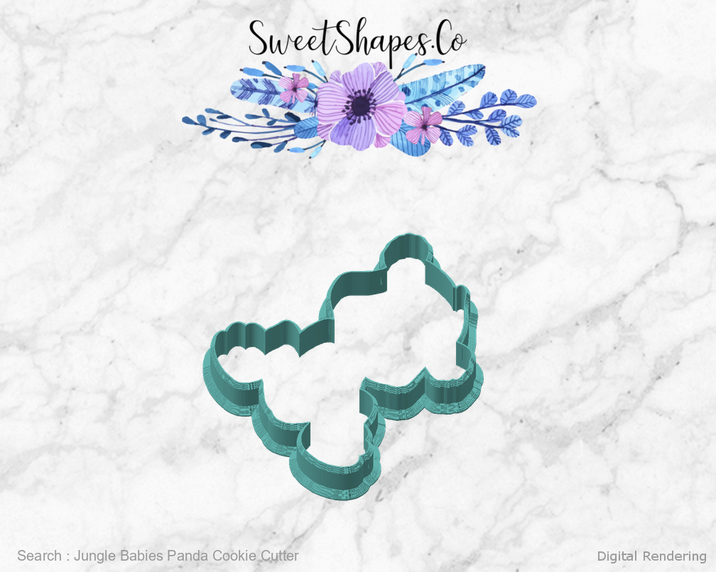 Jungle Babies Panda Cookie Cutter — angled front view