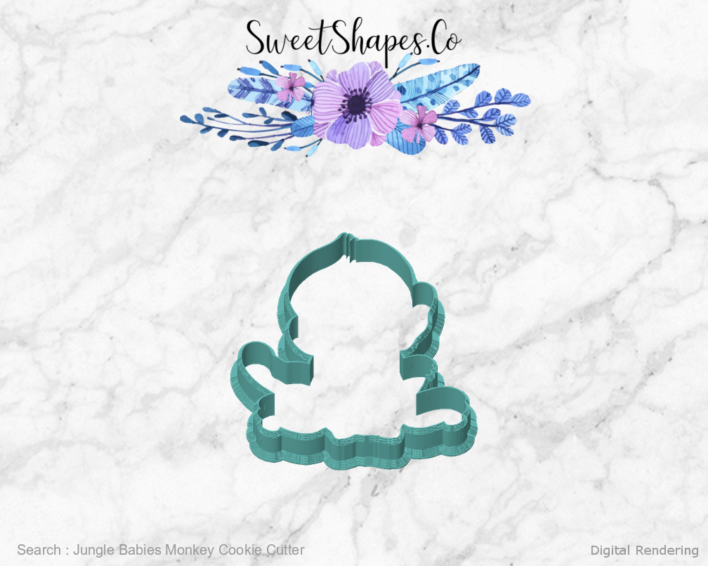 Jungle Babies Monkey Cookie Cutter — front view