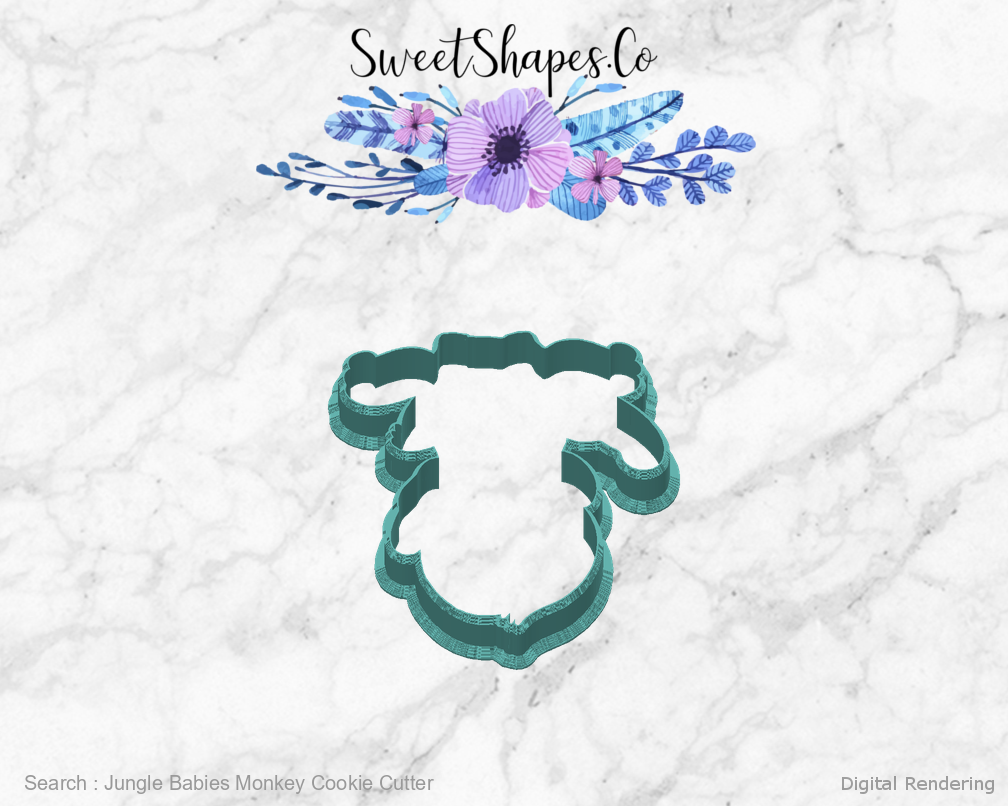 Jungle Babies Monkey Cookie Cutter — back view