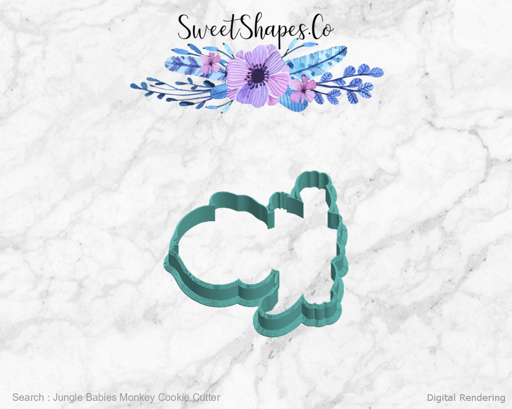 Jungle Babies Monkey Cookie Cutter — left view