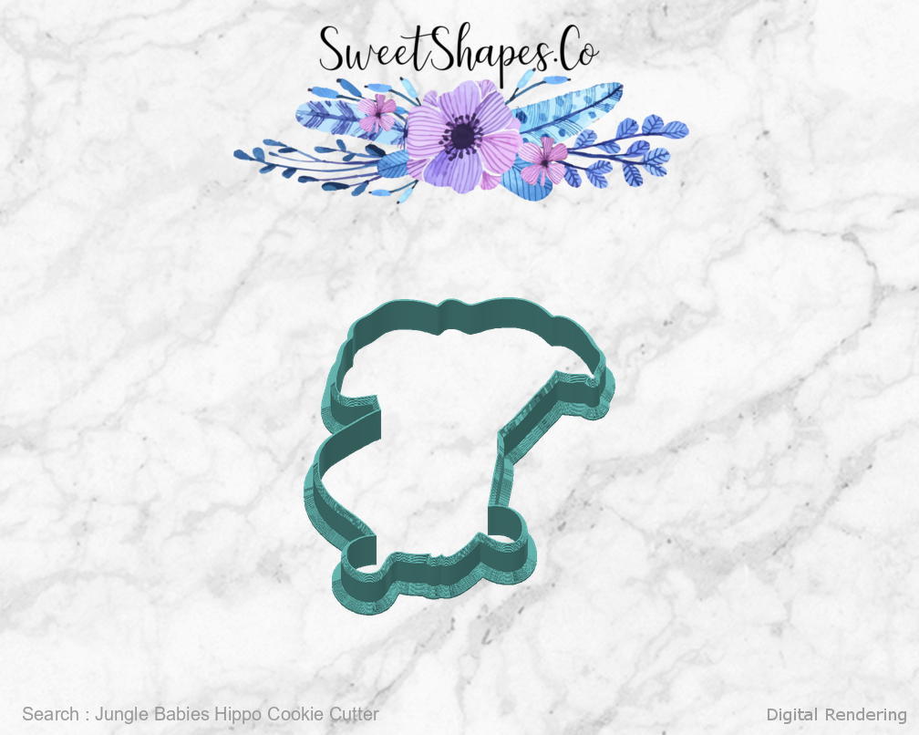 Jungle Babies Hippo Cookie Cutter — back view