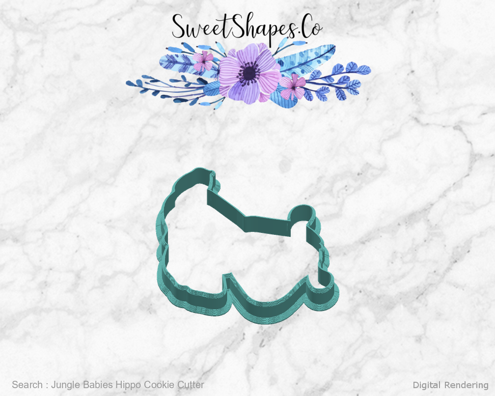 Jungle Babies Hippo Cookie Cutter — right view