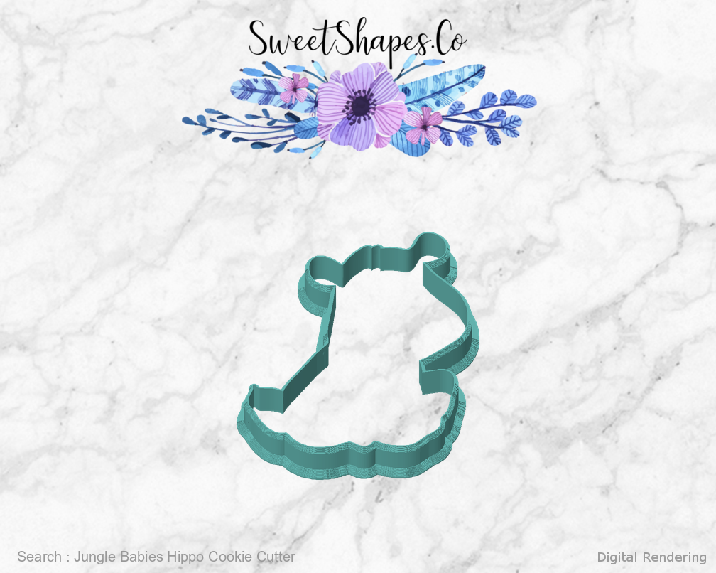 Jungle Babies Hippo Cookie Cutter — front view
