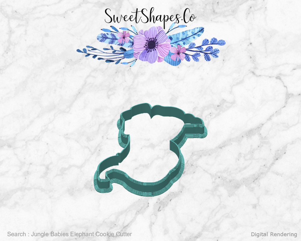 Jungle Babies Elephant Cookie Cutter — back view