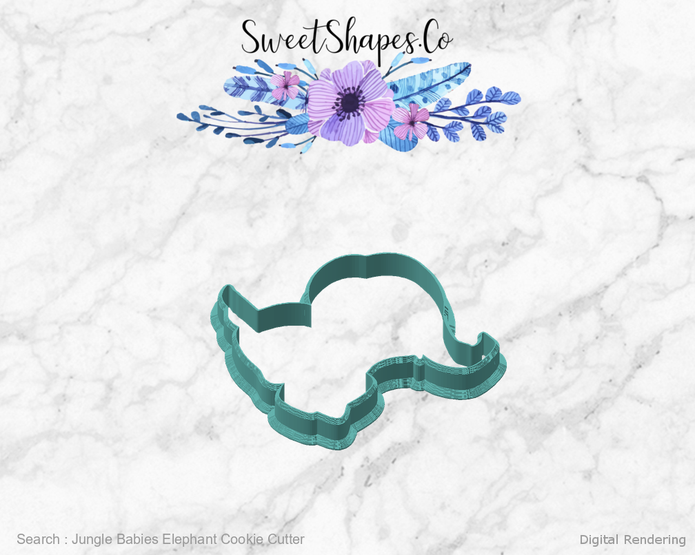 Jungle Babies Elephant Cookie Cutter — angled front view