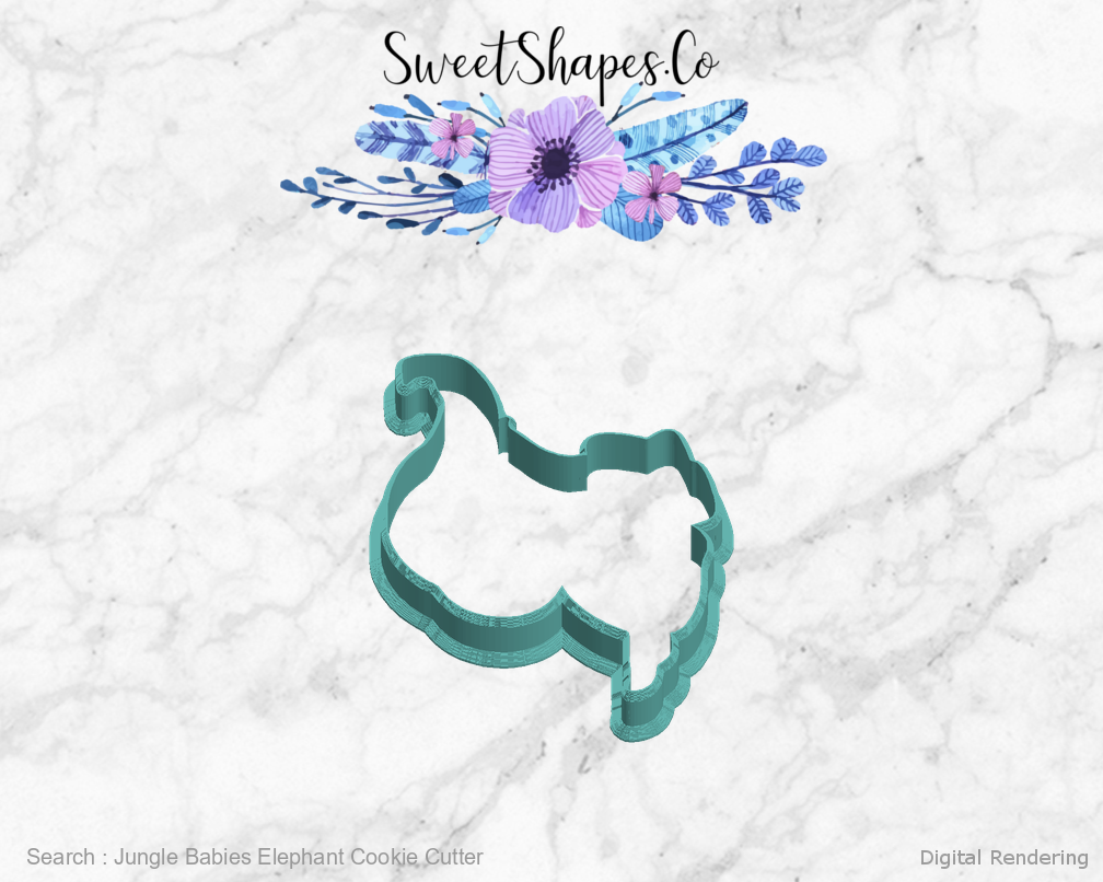 Jungle Babies Elephant Cookie Cutter — left view