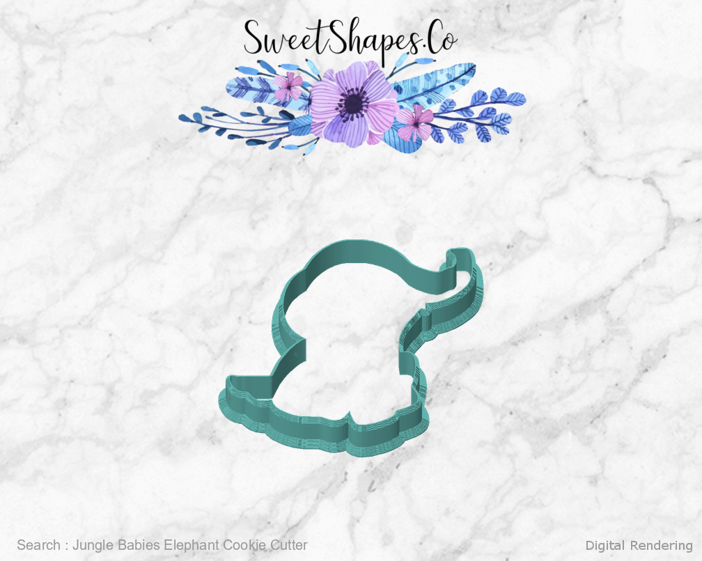 Jungle Babies Elephant Cookie Cutter — front view