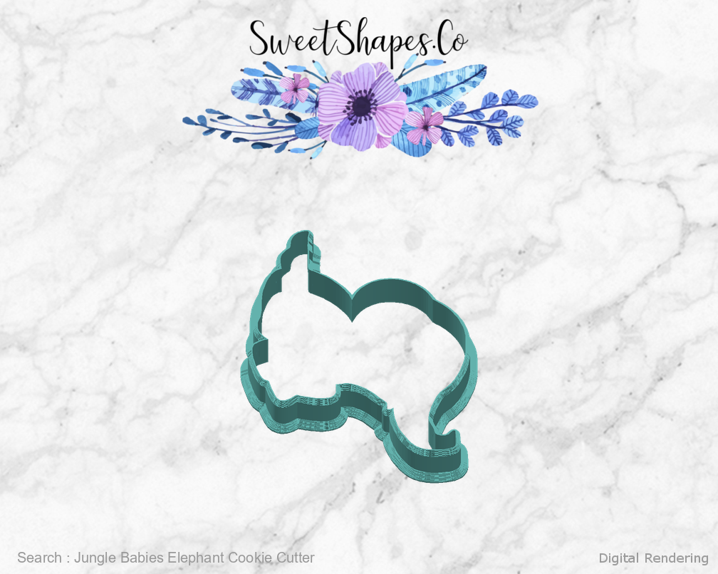 Jungle Babies Elephant Cookie Cutter — right view