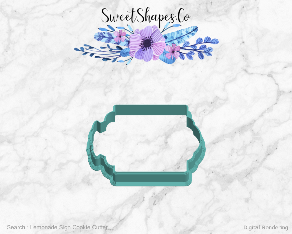 Lemonade Sign Cookie Cutter — left view