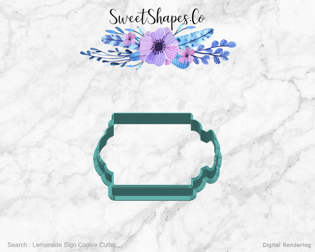 Lemonade Sign Cookie Cutter — right view