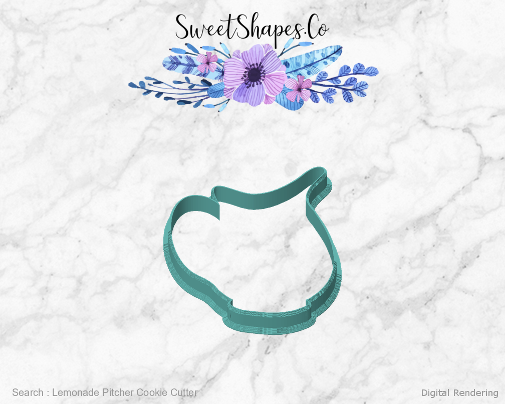 Lemonade Pitcher Cookie Cutter — front view