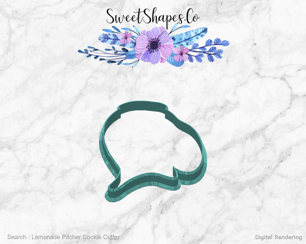 Lemonade Pitcher Cookie Cutter — back view