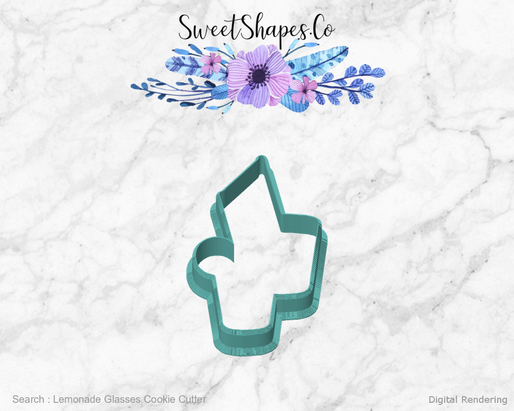 Lemonade Glasses Cookie Cutter — front view