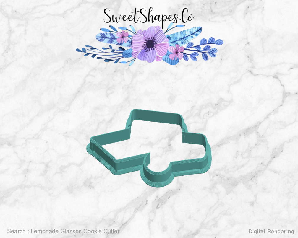 Lemonade Glasses Cookie Cutter — left view