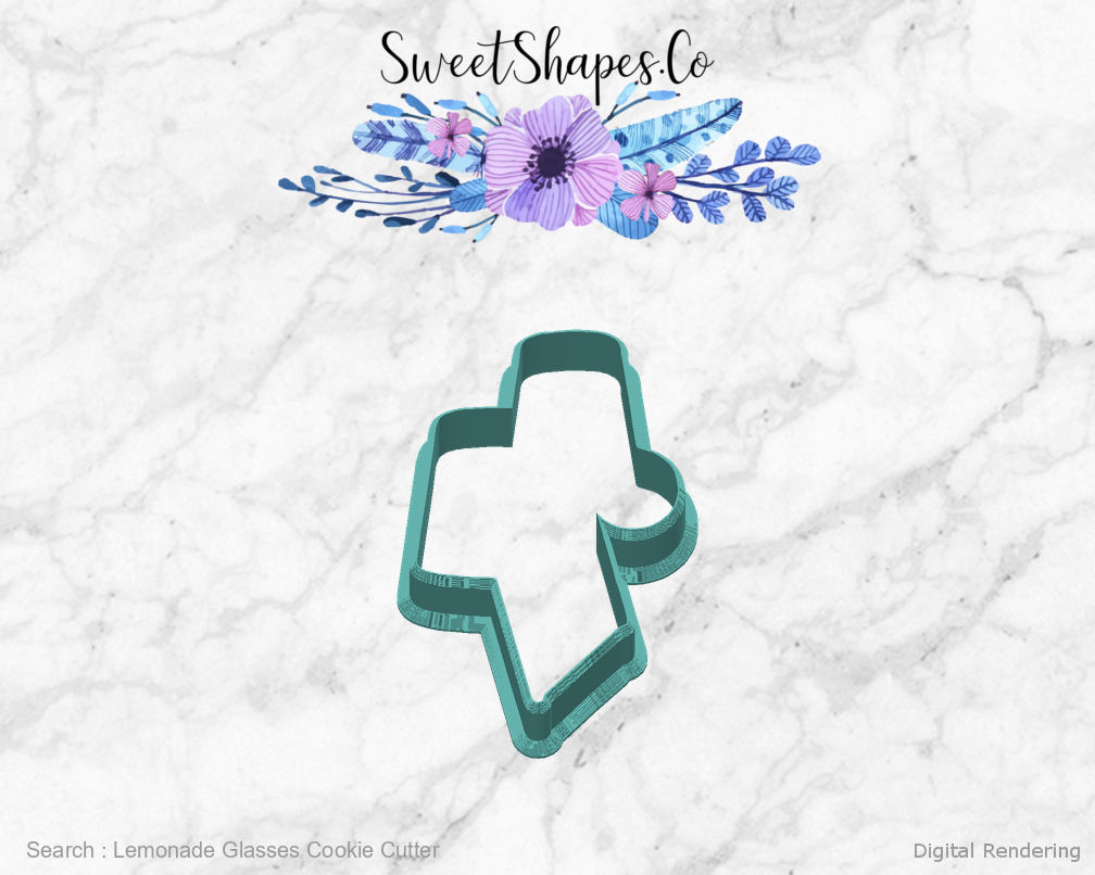 Lemonade Glasses Cookie Cutter — back view