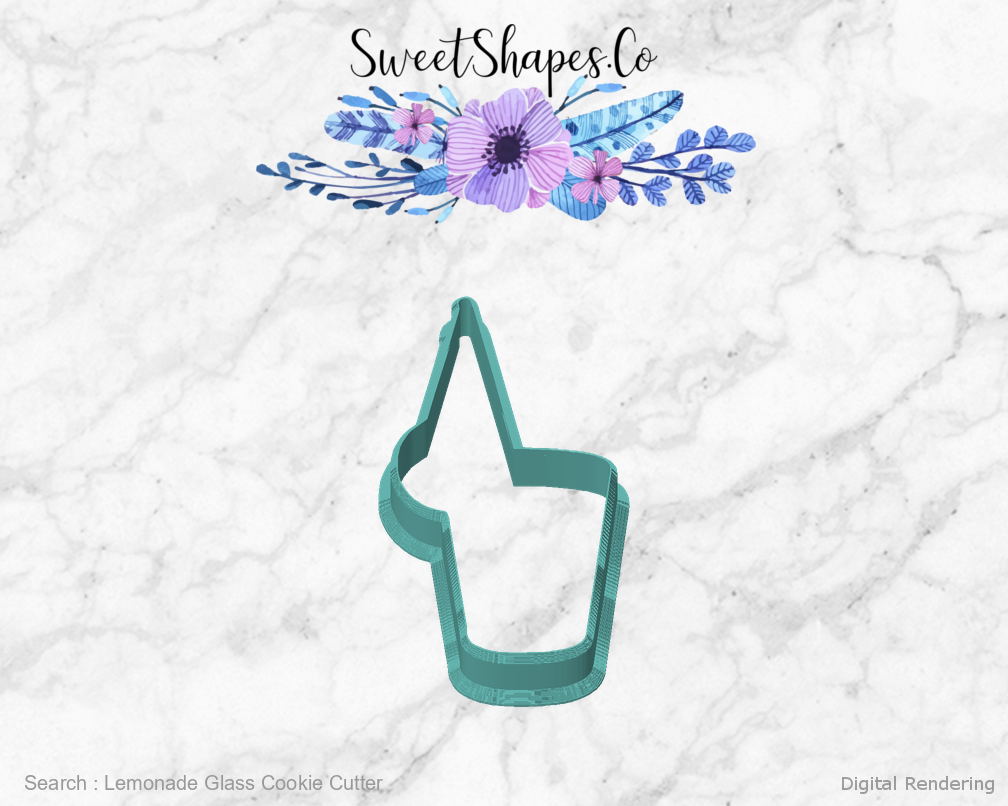 Lemonade Glass Cookie Cutter — front view