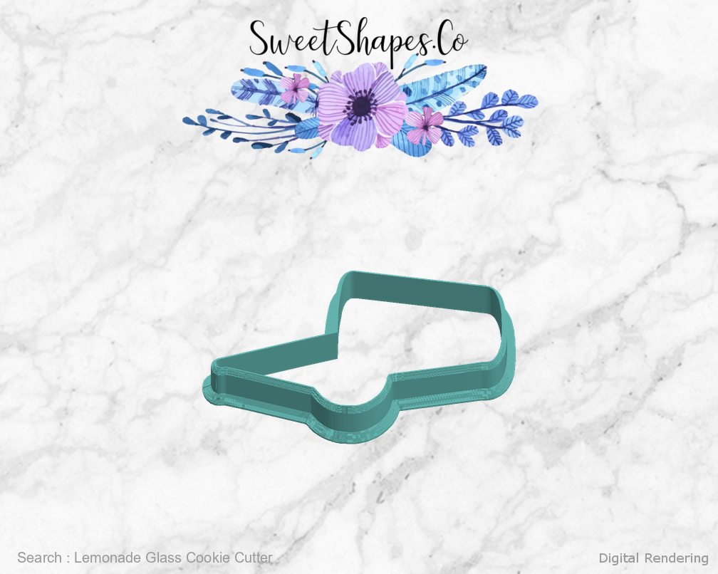 Lemonade Glass Cookie Cutter — left view
