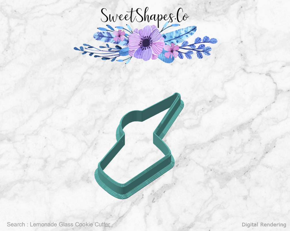 Lemonade Glass Cookie Cutter — angled front view