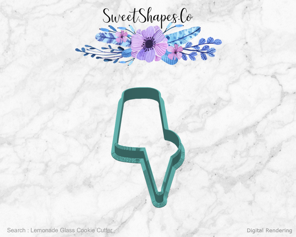 Lemonade Glass Cookie Cutter — back view