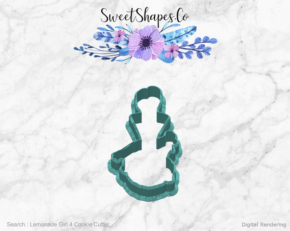 Lemonade Girl 4 Cookie Cutter — back view